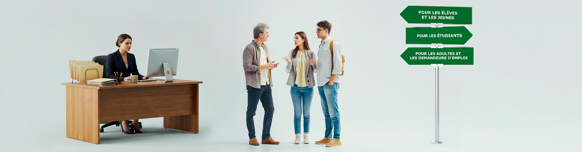 Image avec des personnes qui parlent des acteurs de l’orientation